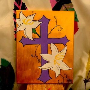 A cross with Magnolias